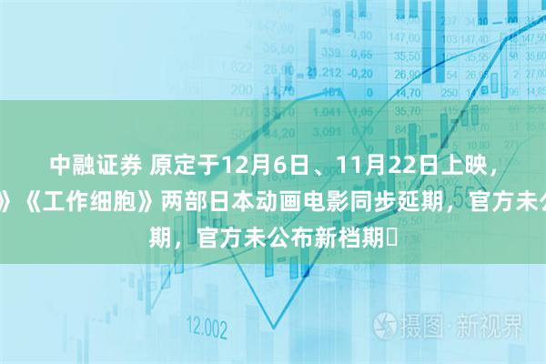 中融证券 原定于12月6日、11月22日上映，《蜡笔小新》《工作细胞》两部日本动画电影同步延期，官方未公布新档期‌